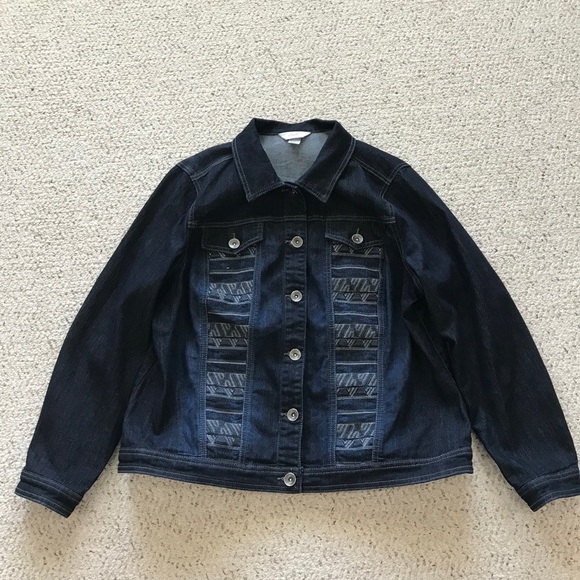 Christopher & Banks Jackets & Blazers - Christopher & Banks DenimJacket with embroidery